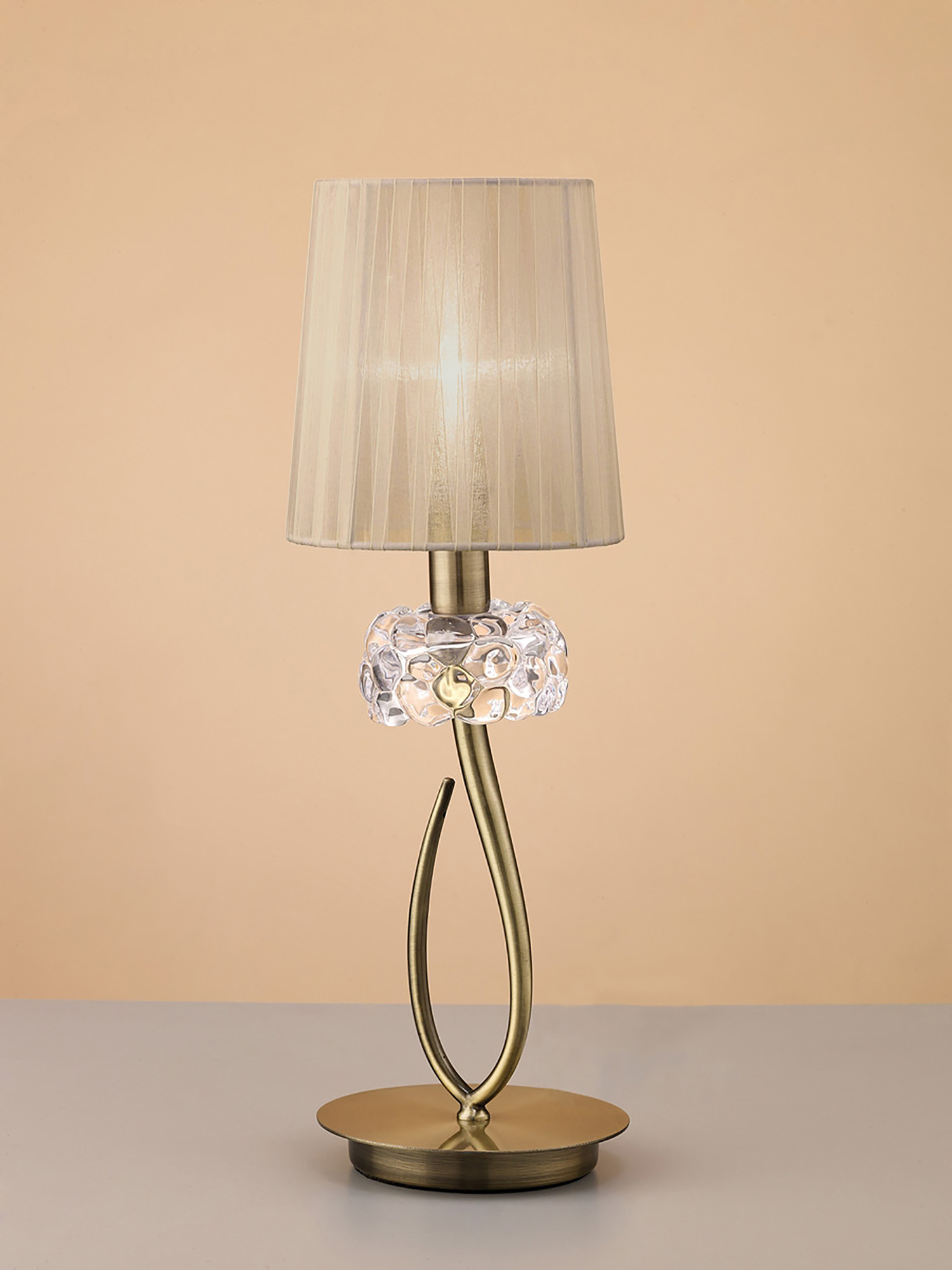 Loewe Antique Brass-Soft Bronze Table Lamps Mantra Shaded Table Lamps